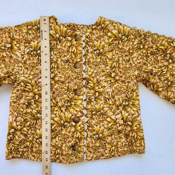 Kika Vargas Floral Quilted Jacket Flowers Mums Cottagecore Boho Cute Grandma XXS - Picture 10 of 10